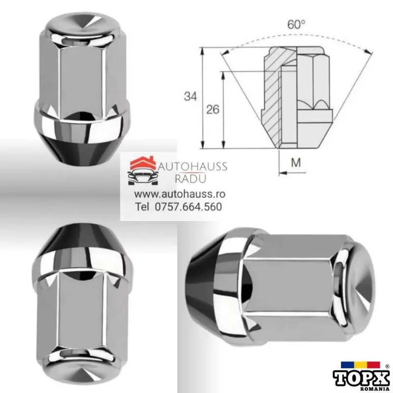 Piulițe Prezoane M12 x 1.5 cheie de 19