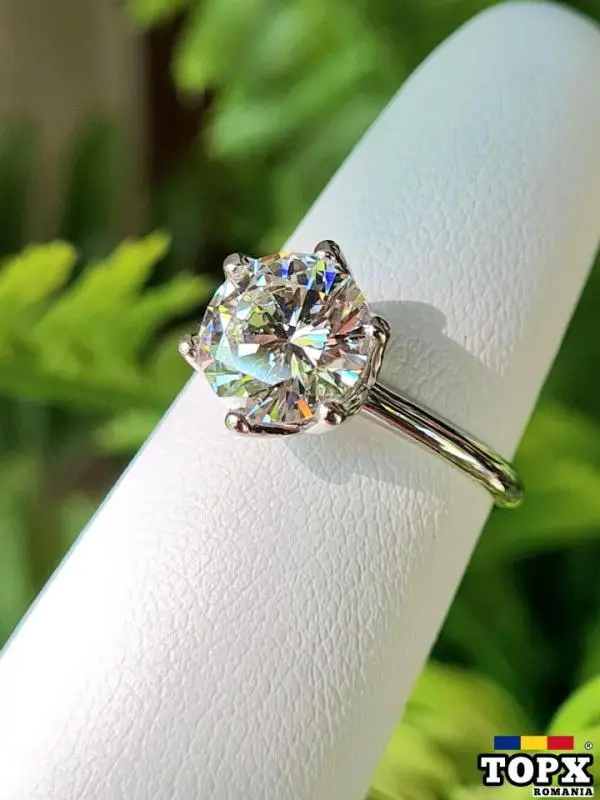 Inel Solitaire Aur Alb 18k cu Diamant 2ct lg