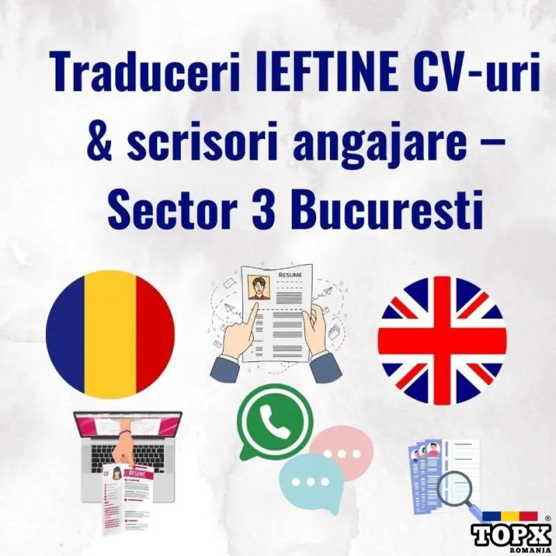 Traduceri engleza romana CV-uri & scrisori angajare – Sector 3 Bucuresti
