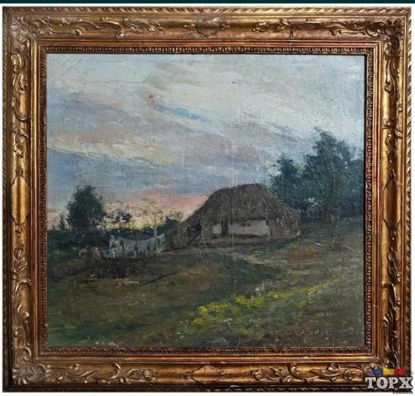 Pictura de Ioan Andreescu- Marginea Satului la Apus de Soare- Oportunitate RARA de Colectie